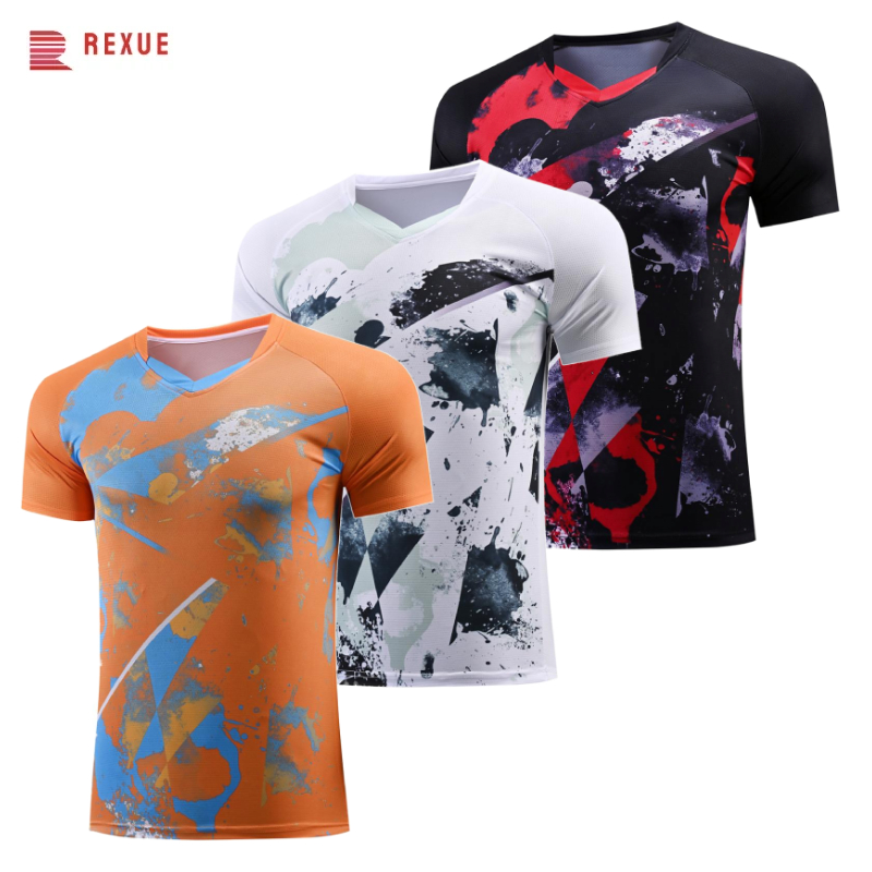 Table Tennis Jersey - Kaos Tenis Meja V-Neck Pria Wanita
