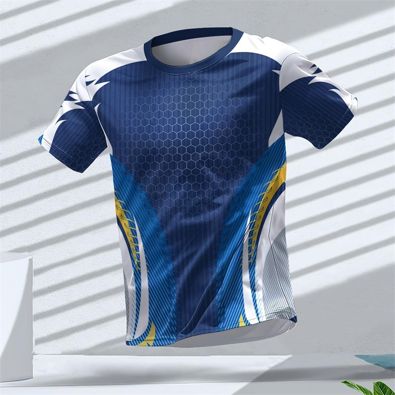 Table Tennis Jersey - Kaos Olahraga Cetak 3D Grafis Geometris