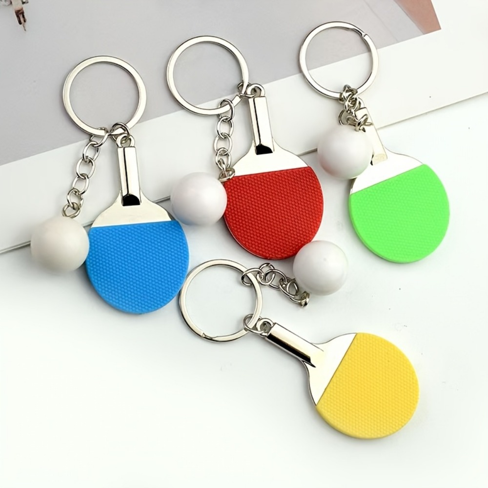 Table Tennis Keychain - 4/8/16 Pcs Gantungan Kunci Raket Tenis
