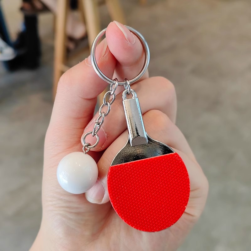Table Tennis Keychain - Raket Tenis Meja Simulasi Kreatif Gantungan