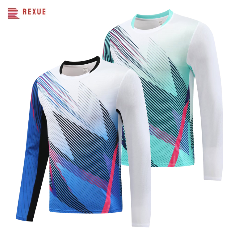 Table Tennis Jersey - Kemeja Badminton lengan panjang uniseks, baju