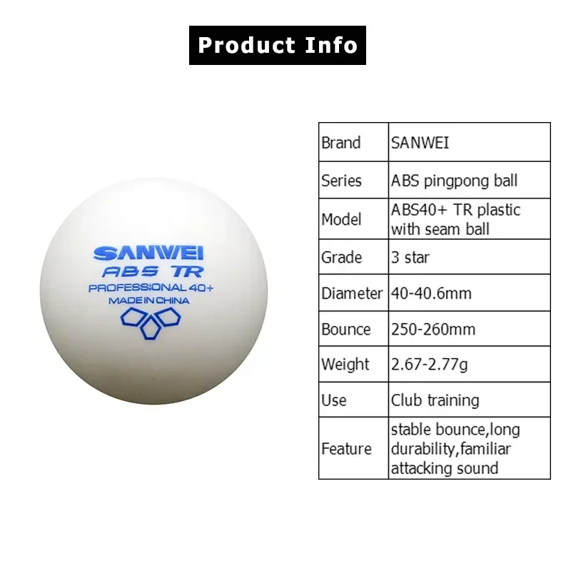 Bola Tenis Meja SANWEI-ABS TR  - Table Tennis Vr ulasan dan harga