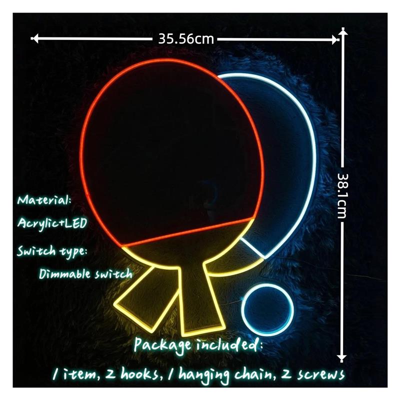 Tanda Neon LED Ping Pong Paddl - Hall Table Tennis ulasan dan harga