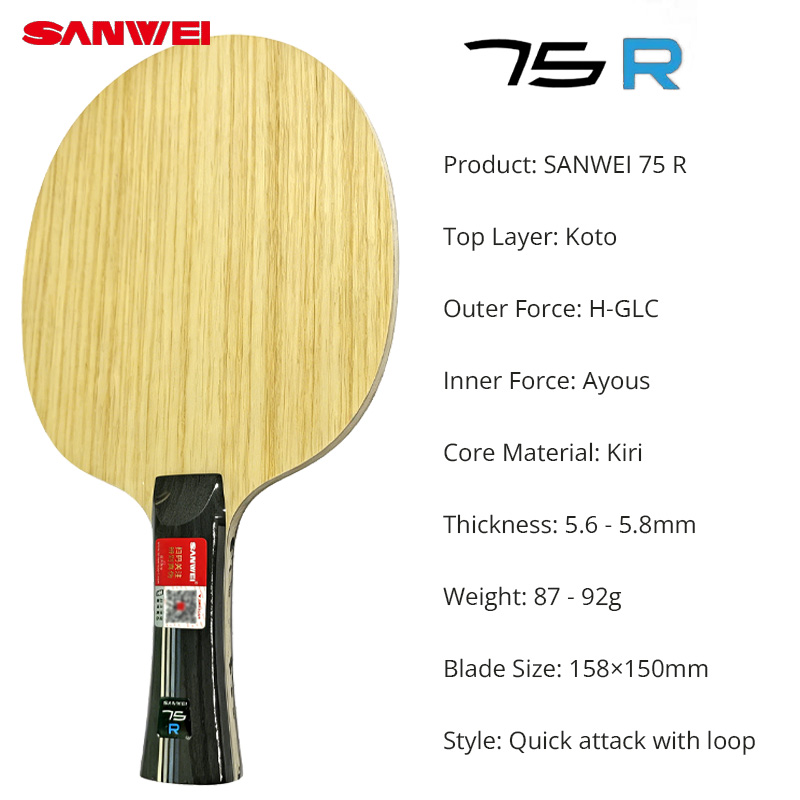 SANWEI 75R 75G Pisau Tenis Mej - Table Tennis Eleven ulasan dan harga