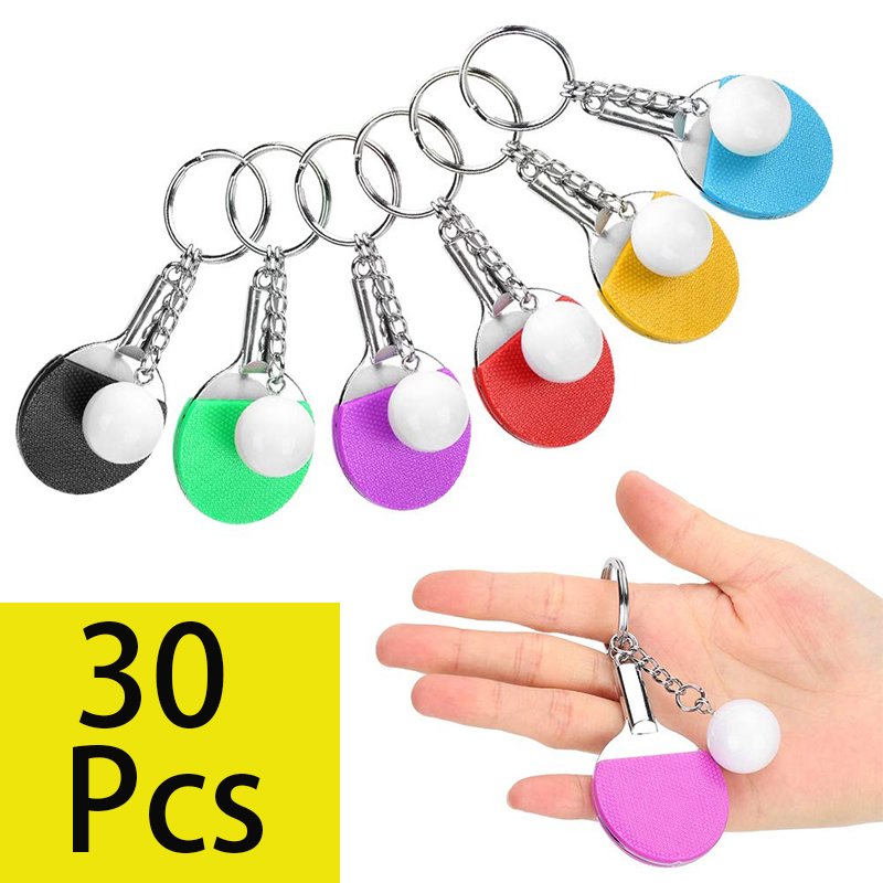 30 buah gantungan kunci raket  - Table Tennis Keychain ulasan dan harga